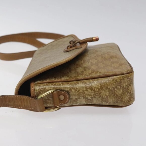 CELINE Macadam Canvas Shoulder Bag PVC Beige Gold Auth 124630 - Picture 8 of 15